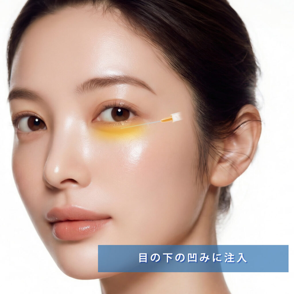 目の下の脂肪注入の図解